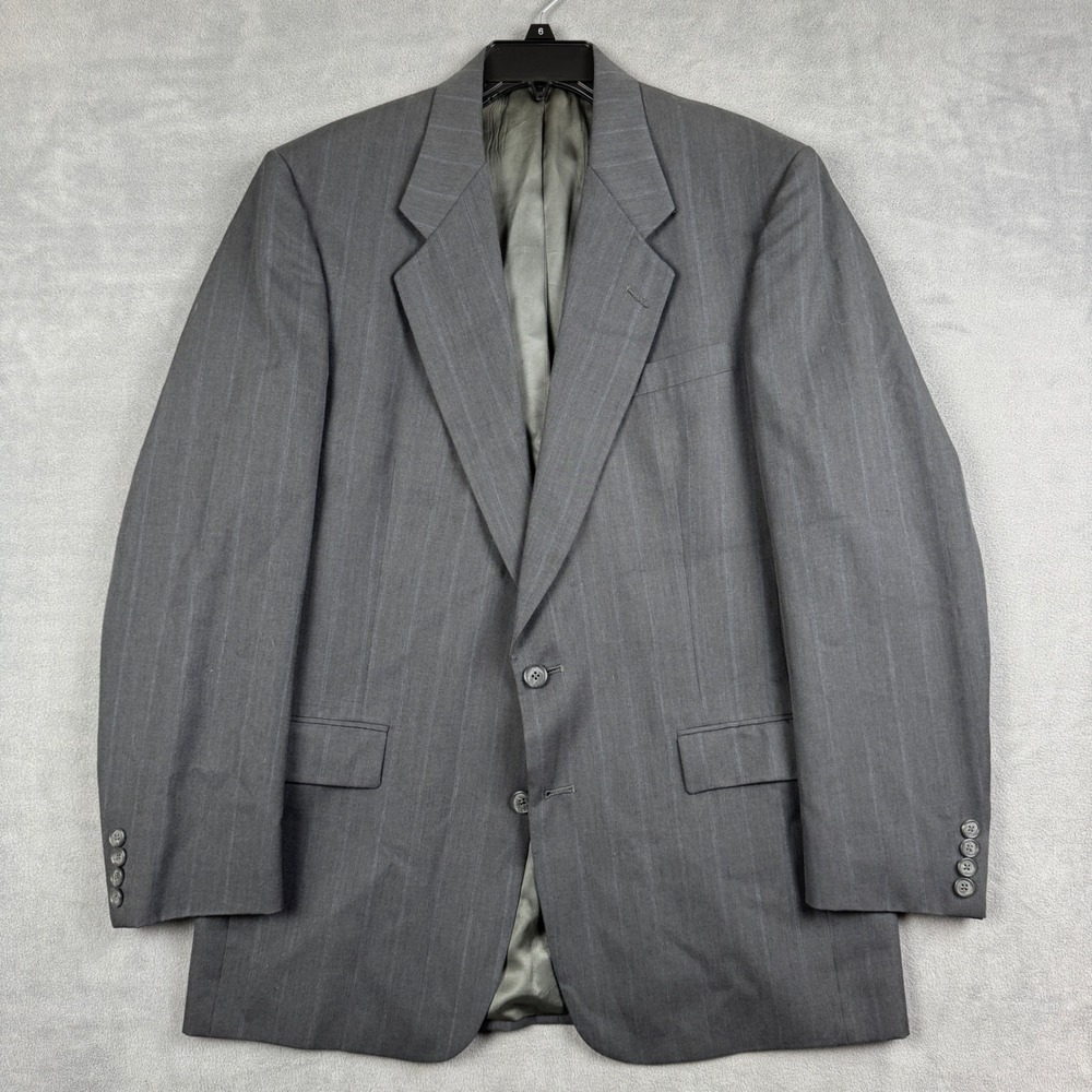 Christian Dior Monsieur Pinstripe Blazer Gray Wool Sport Coat 42L